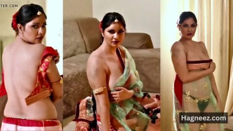 ullu actress aabha paul strip saree nudes
